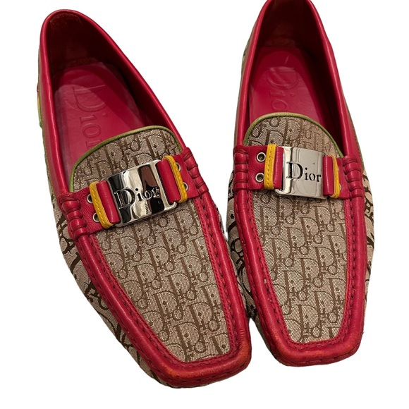 Christian Dior by John Galliano Rasta Driving Flat Loafers Vintage Rare - Picture 2 of 11
